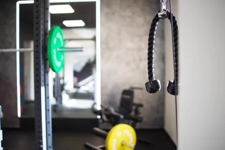 Kladkový stroj s lanem na triceps v posilovně FreedomFit Ostrava